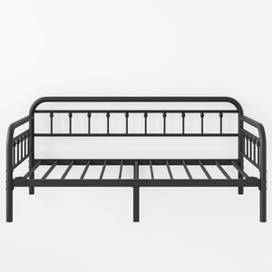 BOFENG Metal Daybed Frame Twin Size,Sofa Bed Frame with Strong Steel Slats Support Platform Furniture,Mattress Foundation,Noise Free,Easy Assembly,Black Twin Daybed