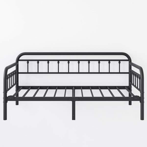 BOFENG Metal Daybed Frame Twin Size,Sofa Bed Frame with Strong Steel Slats Support Platform Furniture,Mattress Foundation,Noise Free,Easy Assembly,Black Twin Daybed