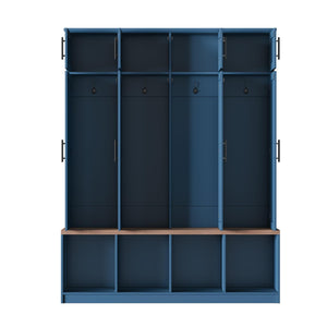 4-in-1 Entryway Hall Tree with Bench & Storage Cabinet