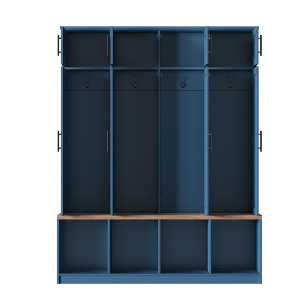 4-in-1 Entryway Hall Tree with Bench & Storage Cabinet