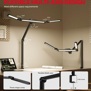 LED Desk Lamp with Clamp – 22W Adjustable Task Light for Home Office