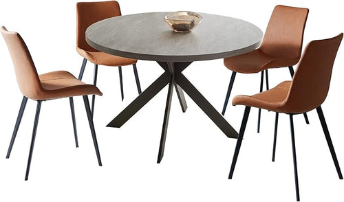 47" Round Dining Table Set with Chairs – Mid-Century Modern, Seats 4–6