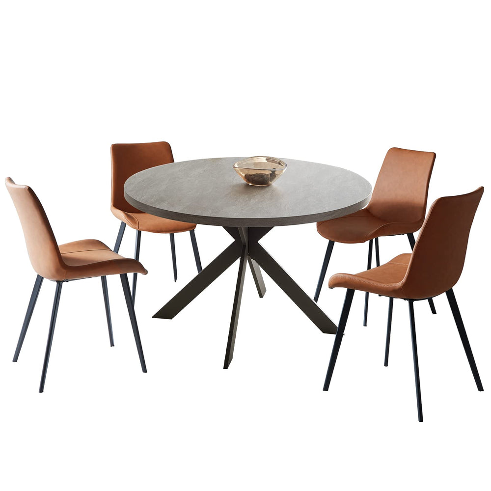 47" Round Dining Table Set with Chairs – Mid-Century Modern, Seats 4–6