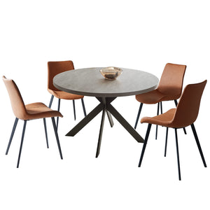47" Round Dining Table Set with Chairs – Mid-Century Modern, Seats 4–6