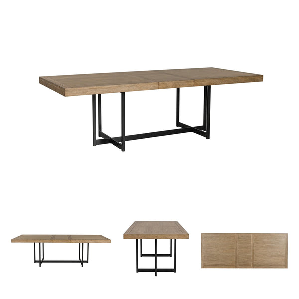 Casual Extension Dining Table with Trestle Base