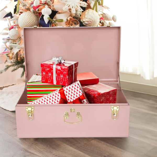 Metal Storage Trunk Set with Locking Clasps