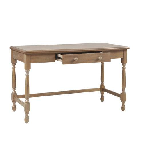 Farmhouse Writing Desk with Drawer – Natural Wood, 47.5"W