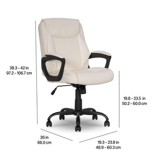 Mid-Back Office Chair with Armrests & Adjustable Height