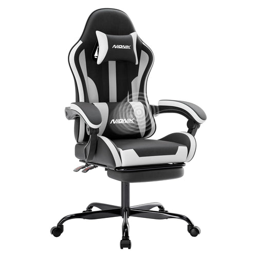 Ergonomic Gaming Chair with Footrest & Lumbar Support