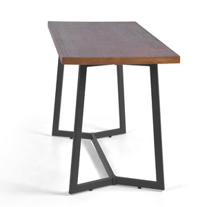Industrial Solid Wood Dining Table & Desk with Metal Legs