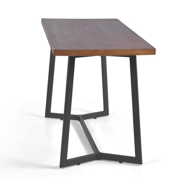 Industrial Solid Wood Dining Table & Desk with Metal Legs