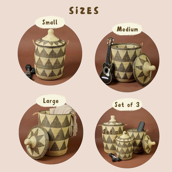Handwoven Wicker Storage Basket with Lid