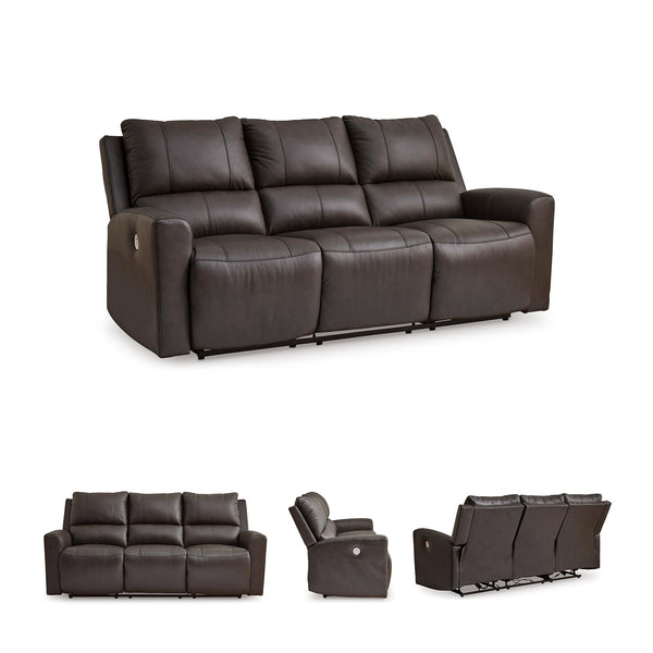 Power Reclining Sofa with USB Ports – Dark Brown