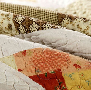 Queen Size Patchwork Quilt Set 3 Piece