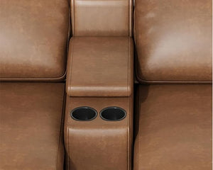 Dual Power Reclining Sectional Loveseat with Console