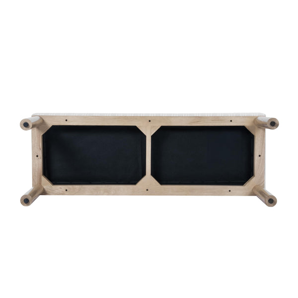 Upholstered Accent Bench with Wood Legs