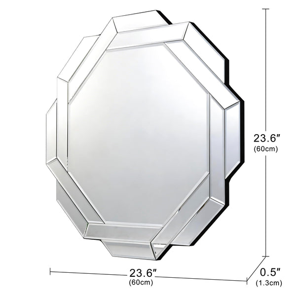23.6" Octagon Wall Mirror with Beveled Edge