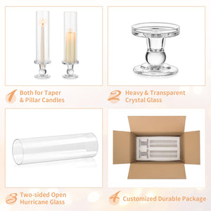 Glass Hurricane Candle Holders for Pillar & Taper Candles