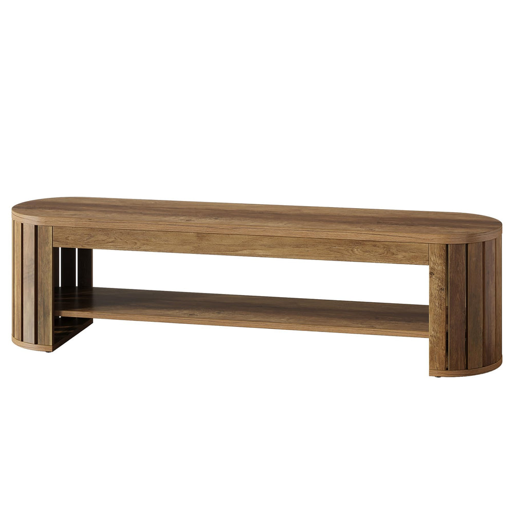 63" Entryway Shoe Bench with Open Storage Shelf