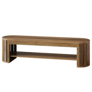 63" Entryway Shoe Bench with Open Storage Shelf