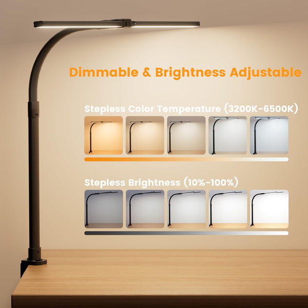LED Desk Lamp with Clamp & Remote Control