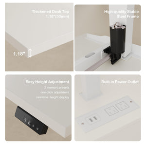 63" L-Shaped Electric Standing Desk with File Cabinet