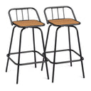 Outdoor Swivel Bar Stools 30 Inch, Set of 2 – Metal Barstools with Backrest & Footrest, 360° Rotating