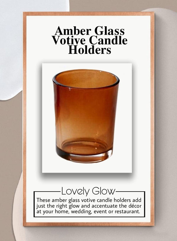 Amber Glass Votive Candle Holders – Set of 96