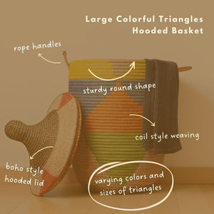 Wicker Laundry Basket with Hooded Lid
