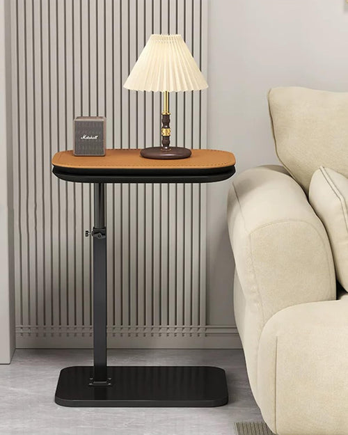 C-Shaped Adjustable Height End Table with 360° Swivel – Orange