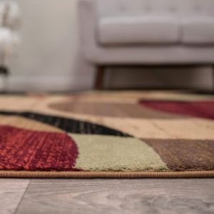 Modern Circles Area Rug 5'3" x 7'3" – Polypropylene, Multi-Color Options