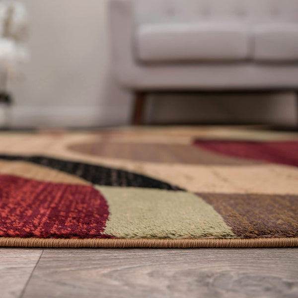 Modern Circles Area Rug 5'3" x 7'3" – Polypropylene, Multi-Color Options