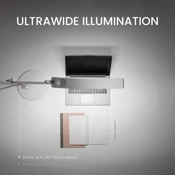 e-Reading LED Desk Lamp with Ultrawide Illumination & Auto-Dimming