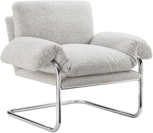 Velvet Accent Armchair with Removable Cushions