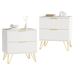 Modern Nightstand Set of 2 with Drawers