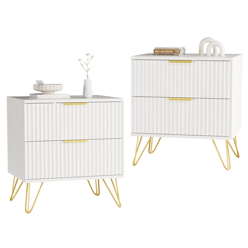 Modern Nightstand Set of 2 with Drawers