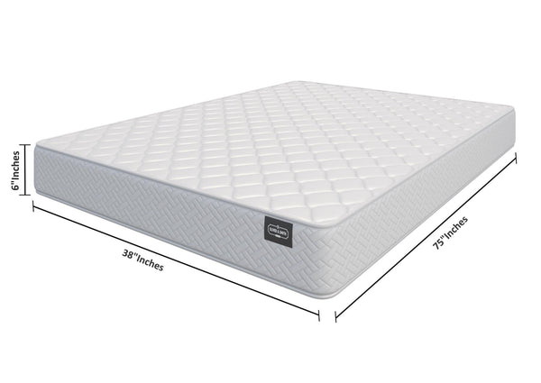 6 Inch Twin Mattress – Hybrid Pocket Coil & Foam, Euro Top, Firm Support
