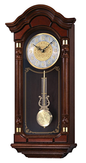 Oak Wood Pendulum Wall Clock with Chimes