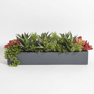 Faux Succulent Arrangement with Planter Pot