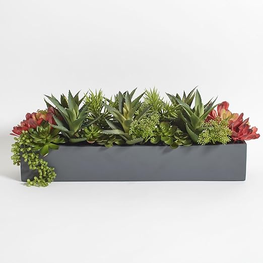 Faux Succulent Arrangement with Planter Pot