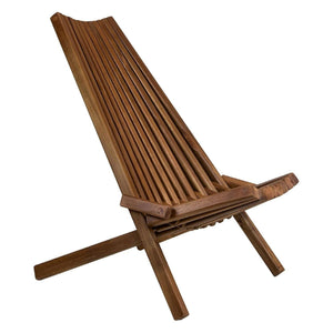 Folding Acacia Wood Adirondack Chair – Low Profile Outdoor Patio Chair