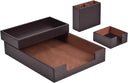 4-Piece Faux Leather Desk Organizer Set