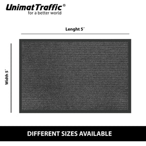 Ribbed Polypropylene Doormat 3x5 – Heavy Duty Charcoal Entrance Mat