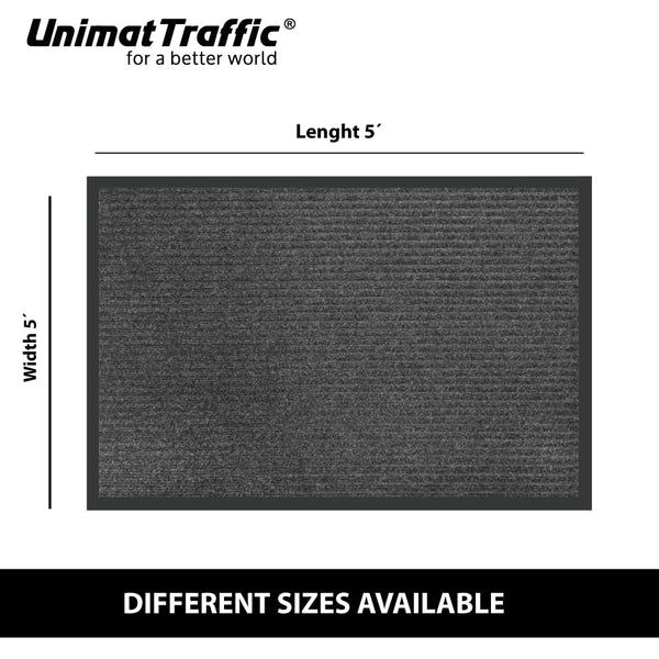 Heavy Duty Ribbed Doormat 3x5 – Waterproof Non-Slip Entryway Mat