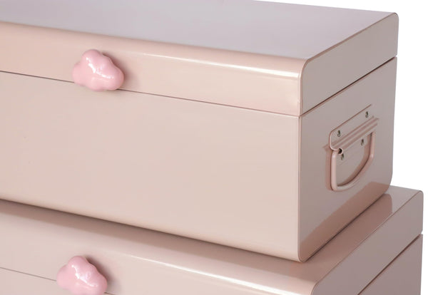 Large Decorative Storage Boxes Set of 2 with Cloud Handle