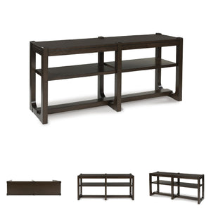 Sofa Table with Adjustable Shelves – Dark Brown