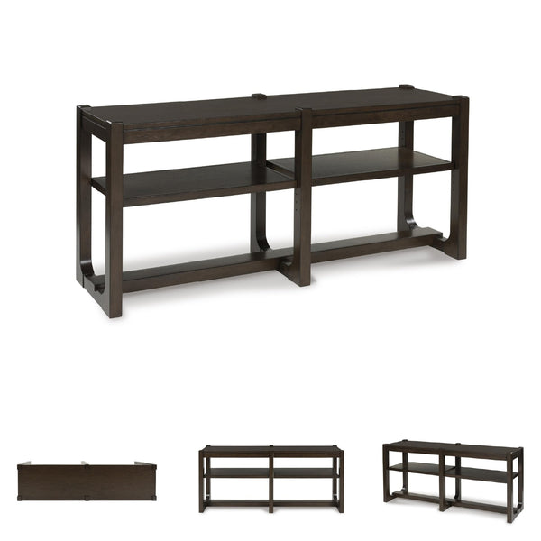 Sofa Table with Adjustable Shelves – Dark Brown