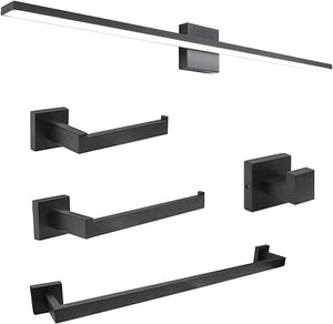 Modern LED Black Vanity Light 5-Piece Bathroom Set