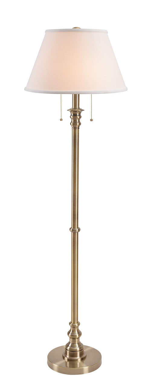 Dual-Light Pull Chain Floor Lamp – Art Deco Style, 59.5" Tall