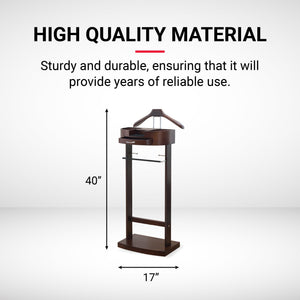 Men's Valet Stand with Drawer, Hanger, Tray & Shoe Rack